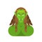 Ogre woman face. Green goblin Female portrait. berserk lady Troll