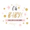 Oh baby text with gold polka dot and pink star for girl baby shower card invitation template