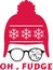 Oh fudge cap with ice crystal symbol broken glasses svg vector layered file