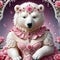 Oh my goodness, have you seen that adorable polar bear in the lace, rose pink dress and white beads?