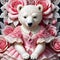 Oh my goodness, have you seen that adorable polar bear in the lace, rose pink dress and white beads?