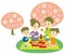 Ohanami, family, cherry blossom party