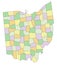 Ohio - detailed editable political map.