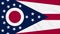 Ohio flag flutters in the wind, loop for background