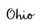 Ohio hand lettering on white background