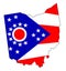 Ohio Outline Map and Flag