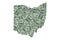 Ohio State Map Outline and United States Money, Hundred Dollar Bills