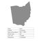 Ohio. States of America territory on white background. Separate state. Vector illustration