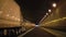 OHIO, USA - APRIL 26, 2018: trucks are driving in the tunnel in the light of yellow lamps. Ohio, USA