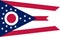 Ohio vector flag. Illustration. United States of America