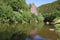 Ohre river created deep canyon - Svatosske skaly, it is a national nature monument near Karlovy Vary, Czech republic