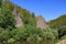 Ohre river created deep canyon - Svatosske skaly, it is a national nature monument near Karlovy Vary, Czech republic