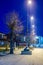 OHRID, MACEDONIA, FEBRUARY 14, 2015: night view over illuminated main shopping alley in the historical center of unesco