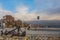 OHRID, NORTH MACEDONIA: Huge monument anchor at the embankment of Lake Ohrid.