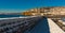 OHRID, NORTH MACEDONIA: Ohrid Lake and city of Ohrid in winter.