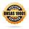 Ohsas 18001 certified vector icon