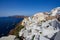 Oia City. Magnificent panorama of the island of Santorini Greece during a beautiful sunset