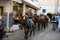 Oia, Santorini/Greece-08.02.2019: donkey ride