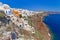 Oia town on volcanic Santorini island