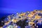 Oia village on Santorini island at night