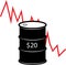 Oil Barrel Crash Illustration