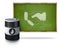 Oil barrel handshake icon on blackboard with