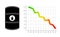 Oil barrel and it\'s price diagram in 2014