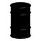 Oil barrel. Vector illustration black oil barrel drums with labels