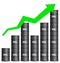 Oil Barrels Arranged In Bar Graph Form , Up Trend