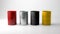 Oil barrels with different colors texture