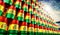 Oil barrels with flag of Bolivia - 3D illustration