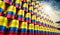 Oil barrels with flag of Colombia - 3D illustration