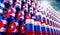 Oil barrels with flags of Russia and Cuba - 3D illustration