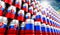 Oil barrels with flags of Russia and Slovakia - 3D illustration