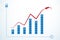 Oil barrels and price growth graph, bussiness concept