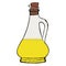 Oil bottle. Olive or vegetable oil bottle with cork.