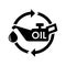 Oil change icon logo . silhouette of oil canister bottle gear and circle arrow