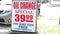 oil change special 3999 40 dollars for most cars free 10 point inspection sign 144 v