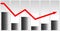 Oil crisis concept. Higher oil and fuel prices. Return to previous performance. The red arrow of the graph rises up. Barrel