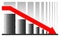 Oil crisis vector concept. Decrease in production volumes, drop in oil and fuel prices. The red arrow of the graph on the