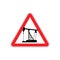 oil derrick Attention sign. Sign warning of dangerous petrol pump. Danger Road Sign red Triangle