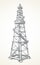 Oil derrick mine. Vector drawing