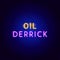 Oil Derrick Neon Text