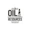 Oil derricks industrial vintage logo template illustration