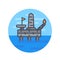 Oil drilling platform, offshore rig illustration