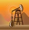 Oil drilling process icon