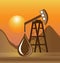 Oil drilling process icon