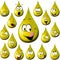 Oil drop cartoon with many expression