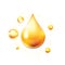 Oil drop gold shining icon. Vitamin. Shining golden substance drop. Vector