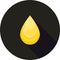 Oil drop or honey icon as industrial and petroleum concept. Vector illustration. Olive or fuel gold oil droplet concept. Collagen